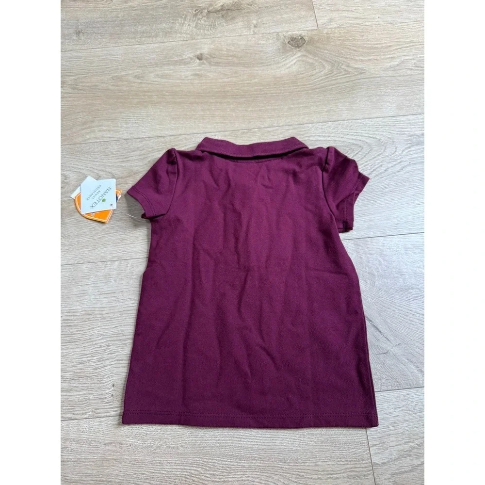 NWT Girls Kid Gymboree playproof uniforms nanotex short sleeve polo maroon sz 2T